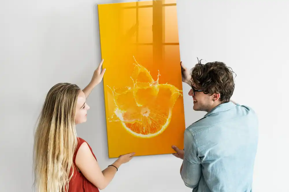 Tableau magnétique avec feutre motif jus d'orange pressé