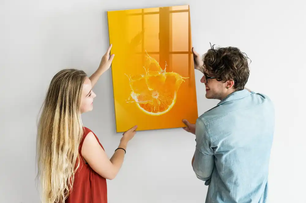 Tableau magnétique avec feutre motif jus d'orange pressé