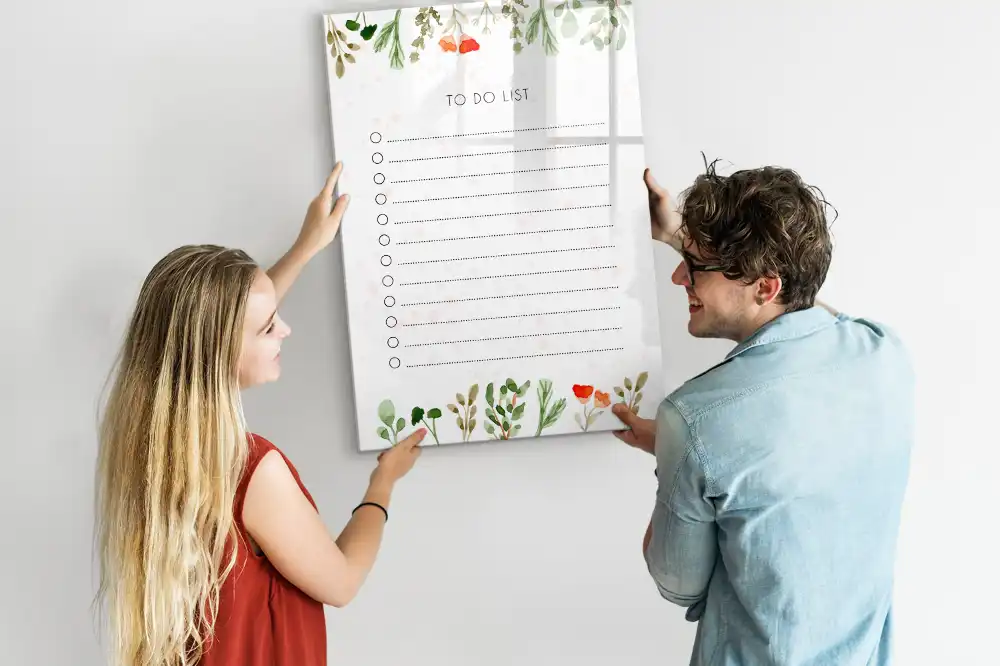 Tableau magnétique effaçable pour les tâches du jour