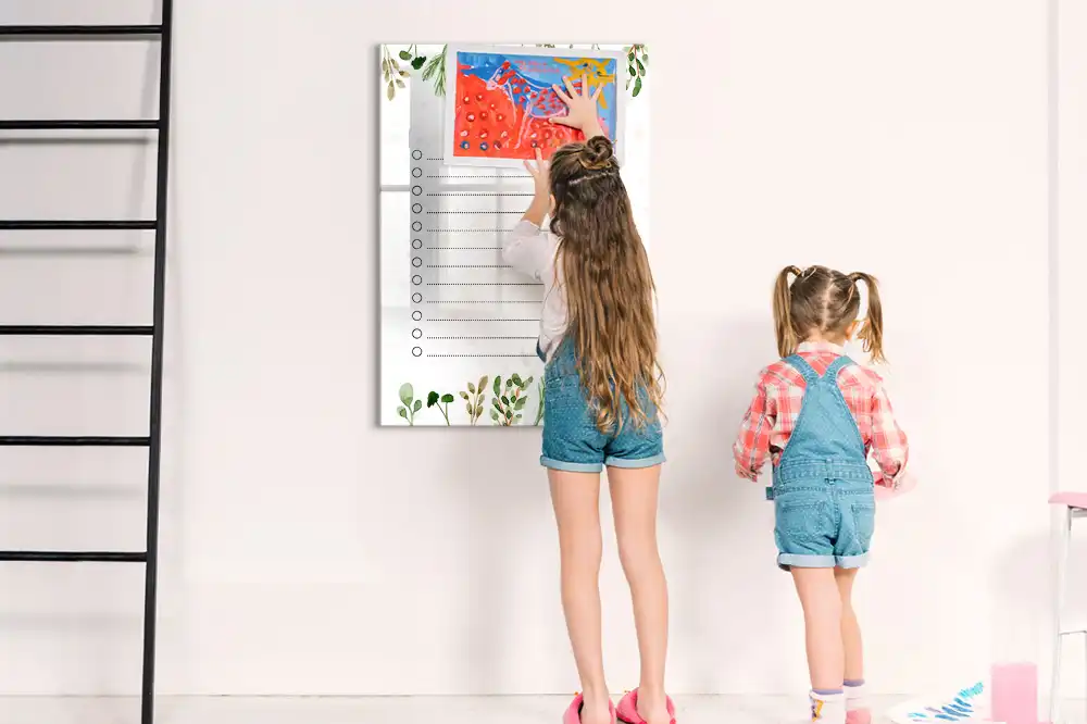 Tableau magnétique effaçable pour les tâches du jour