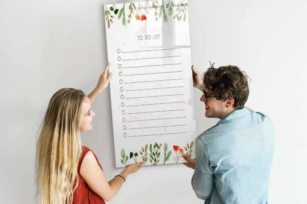 Tableau magnétique effaçable pour les tâches du jour