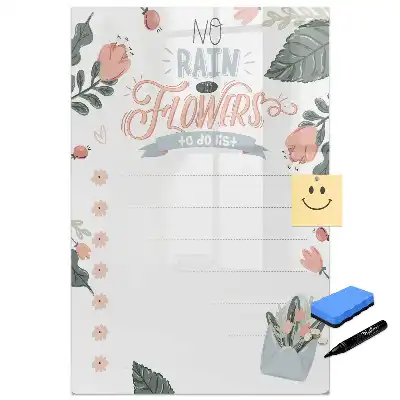 Tableau magnétique avec feutre et feuille de travail décorative