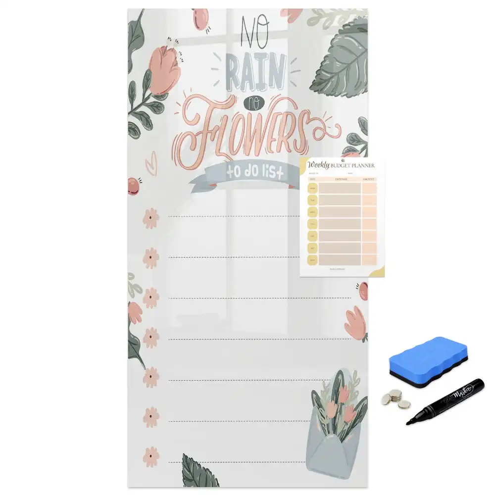 Tableau magnétique avec feutre et feuille de travail décorative