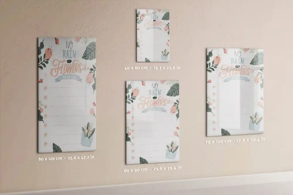 Tableau magnétique avec feutre et feuille de travail décorative