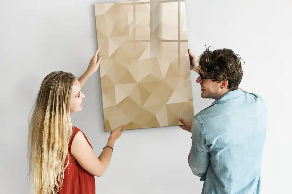 Tableau magnétique pour dessin avec motif de pyramides géométriques