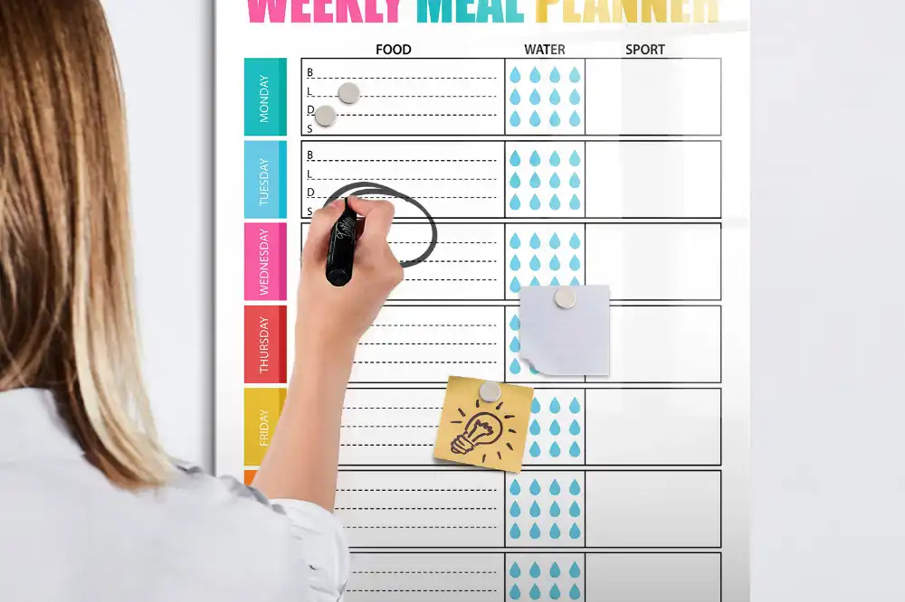 Tableau magnétique pour dessin et menu de la semaine