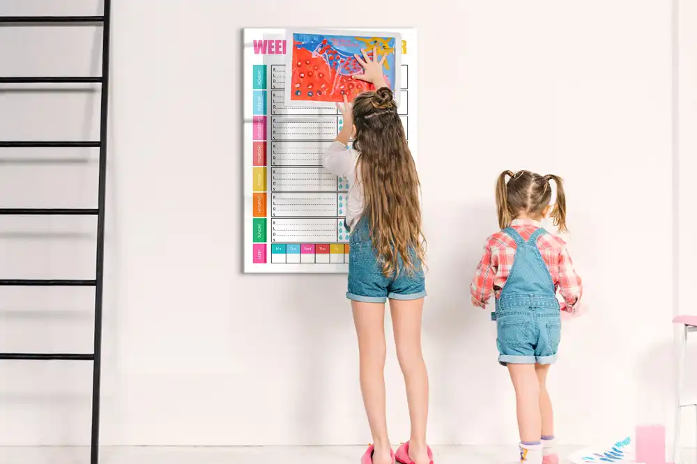 Tableau magnétique pour dessin et menu de la semaine