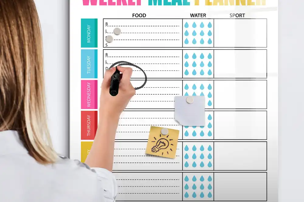 Tableau magnétique pour dessin et menu de la semaine