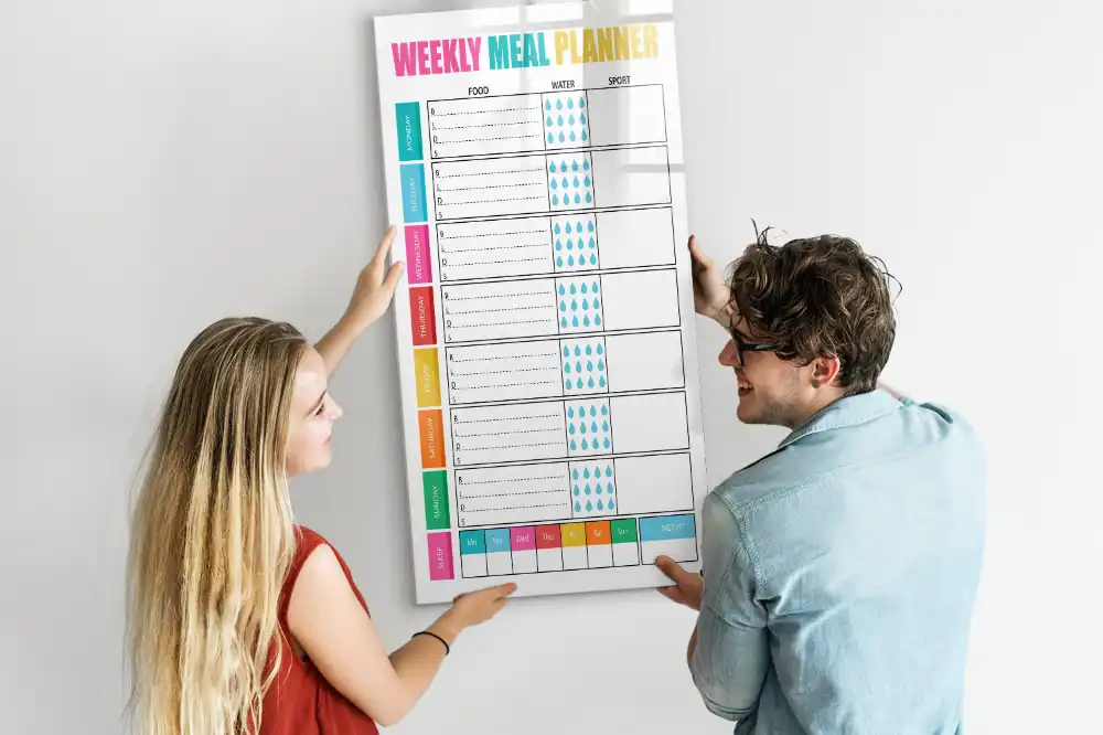 Tableau magnétique pour dessin et menu de la semaine