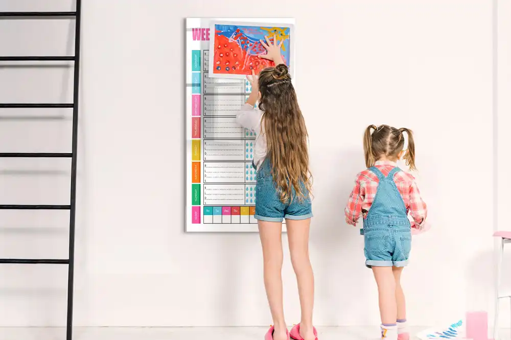 Tableau magnétique pour dessin et menu de la semaine