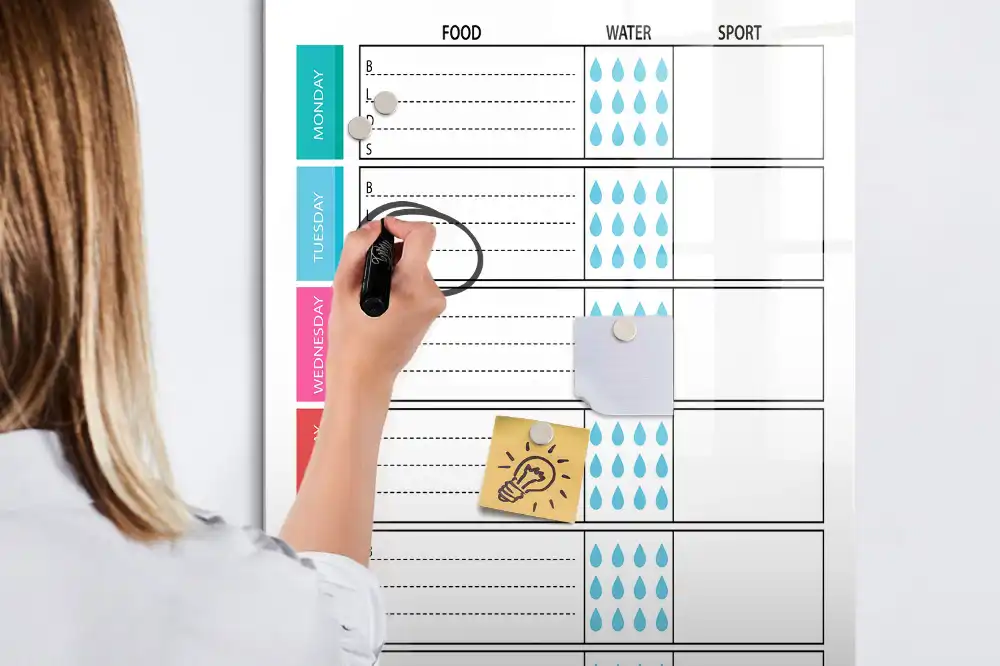 Tableau magnétique pour dessin et menu de la semaine