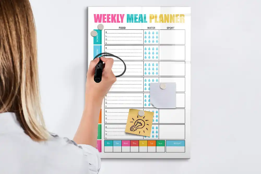 Tableau magnétique pour dessin et menu de la semaine