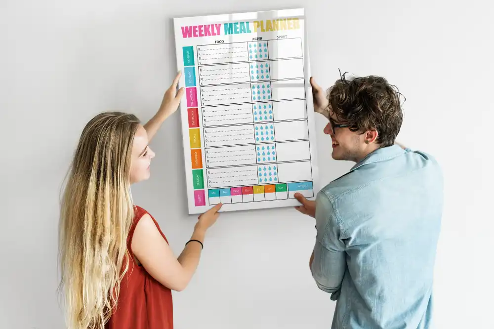 Tableau magnétique pour dessin et menu de la semaine