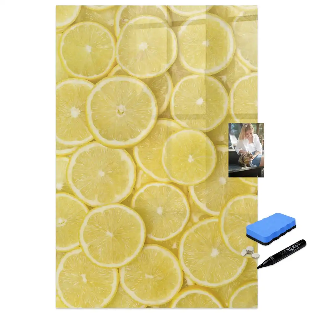 Tableau magnétique effaçable à motif tranches de citron