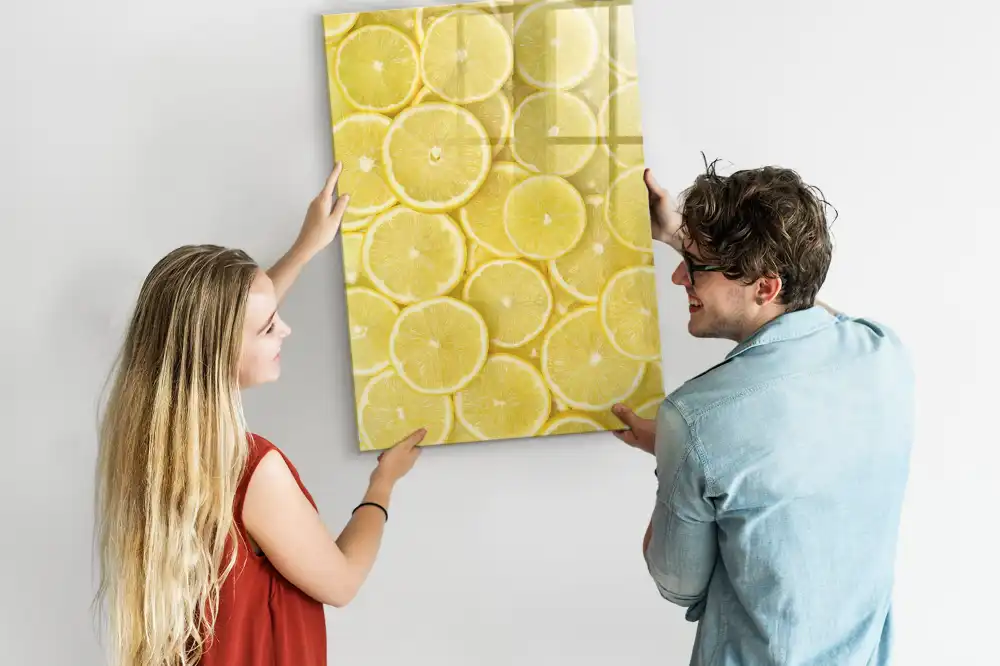 Tableau magnétique effaçable à motif tranches de citron