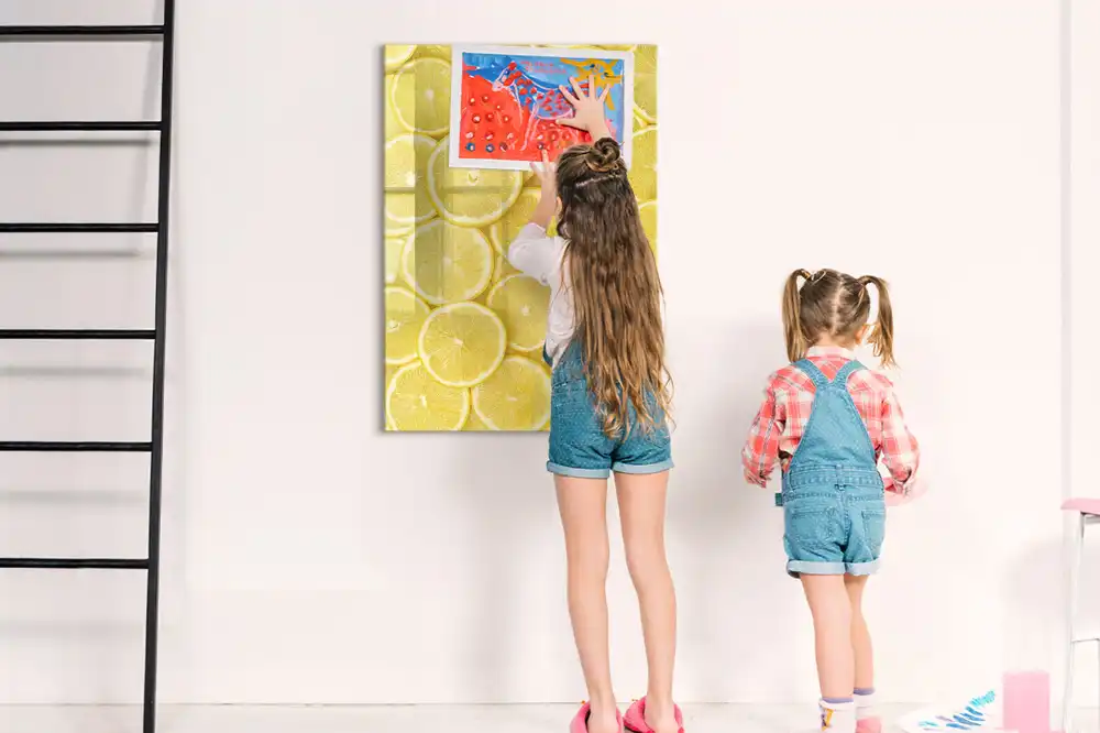 Tableau magnétique effaçable à motif tranches de citron