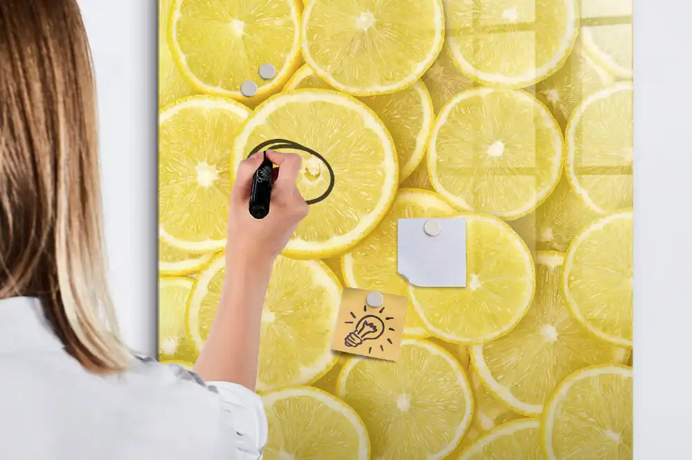 Tableau magnétique effaçable à motif tranches de citron