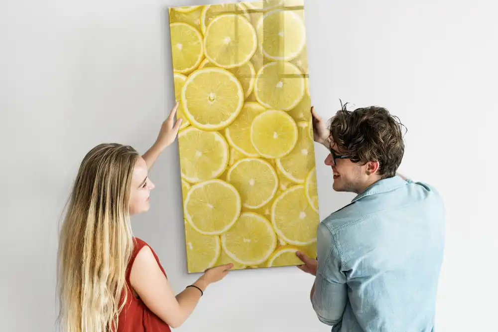 Tableau magnétique effaçable à motif tranches de citron