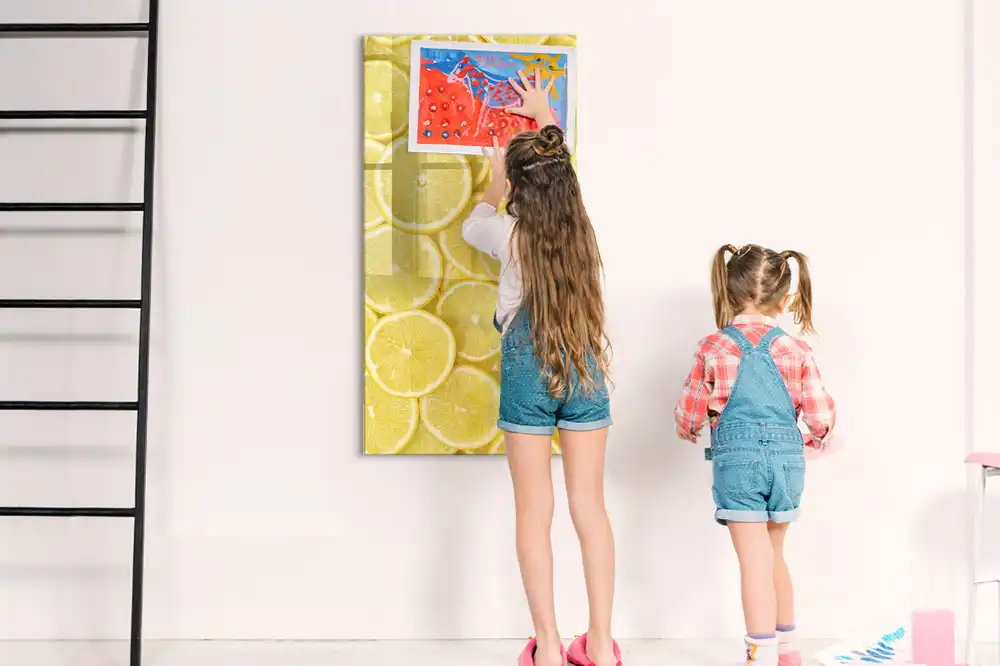 Tableau magnétique effaçable à motif tranches de citron