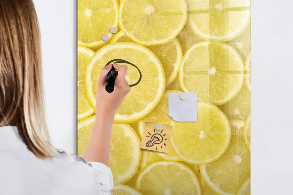 Tableau magnétique effaçable à motif tranches de citron