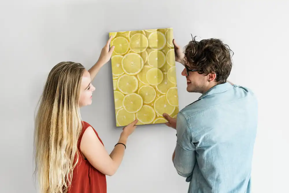 Tableau magnétique effaçable à motif tranches de citron