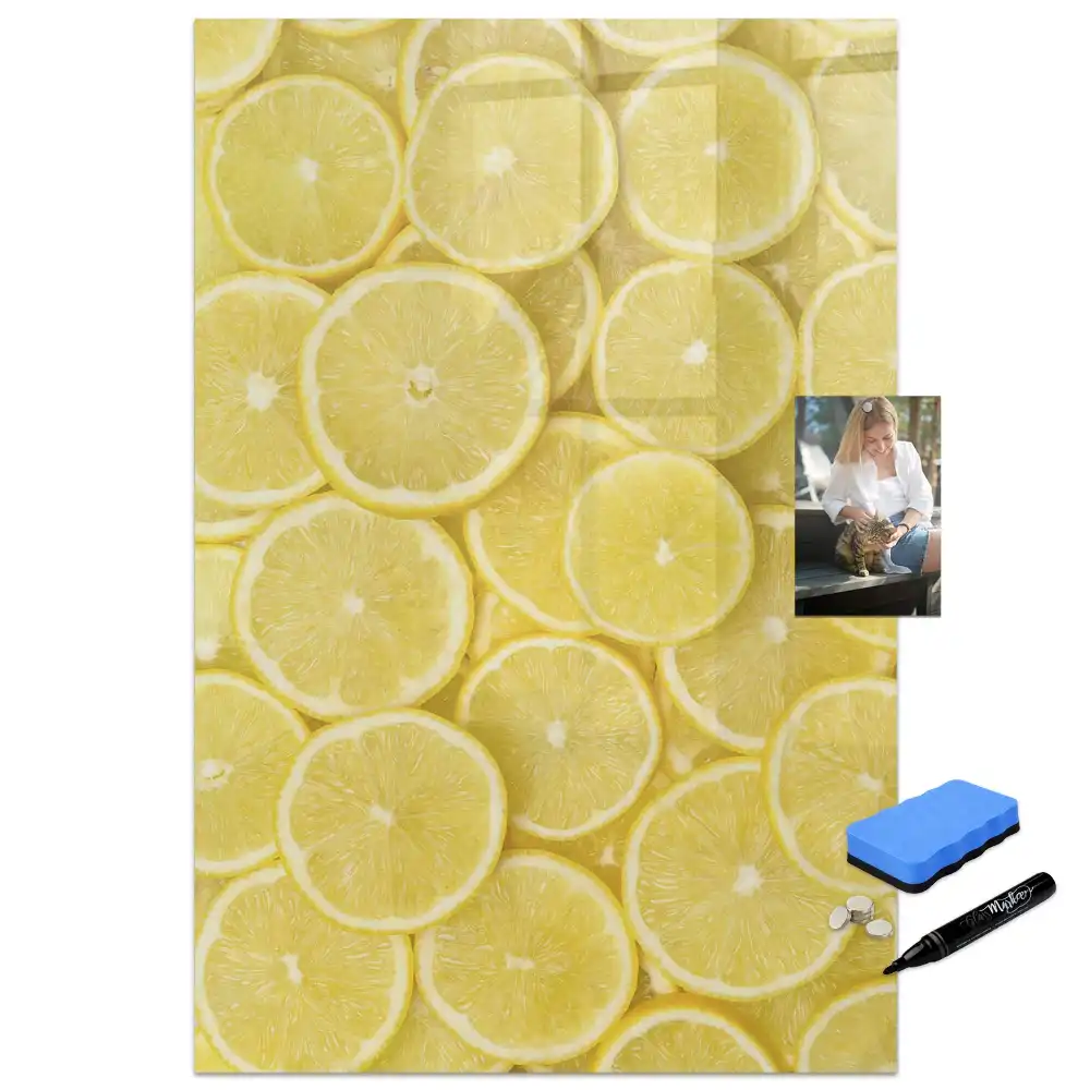 Tableau magnétique effaçable à motif tranches de citron