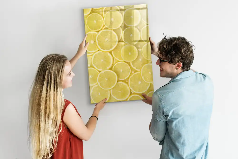 Tableau magnétique effaçable à motif tranches de citron