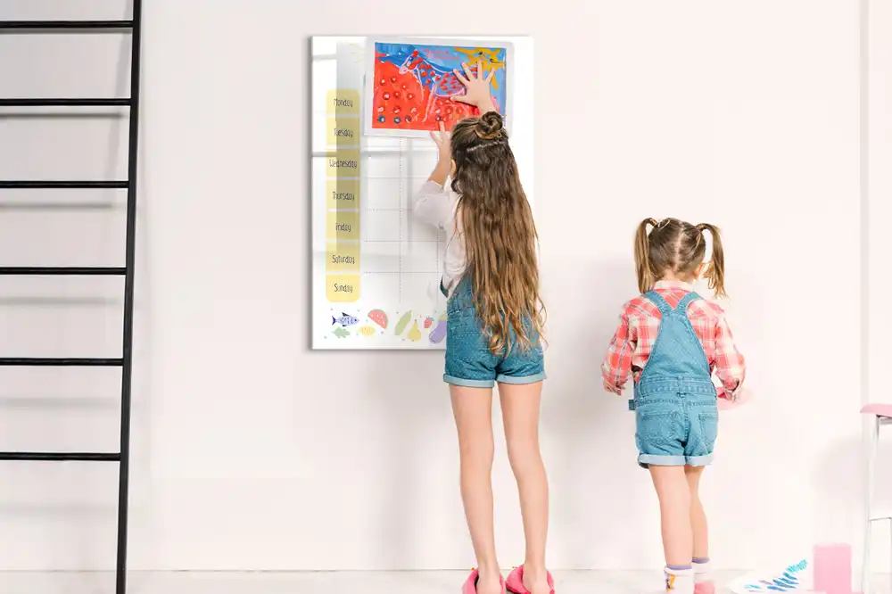 Tableau blanc magnétique hebdomadaire effaçable à sec