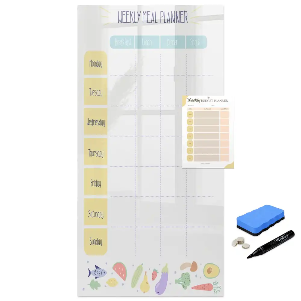Tableau blanc magnétique hebdomadaire effaçable à sec