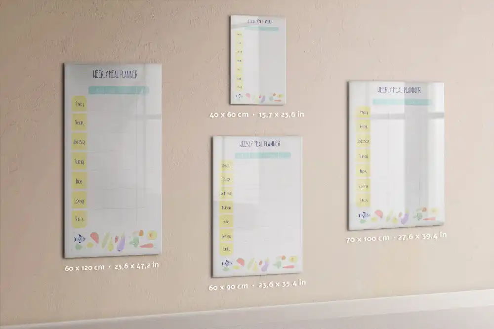 Tableau blanc magnétique hebdomadaire effaçable à sec