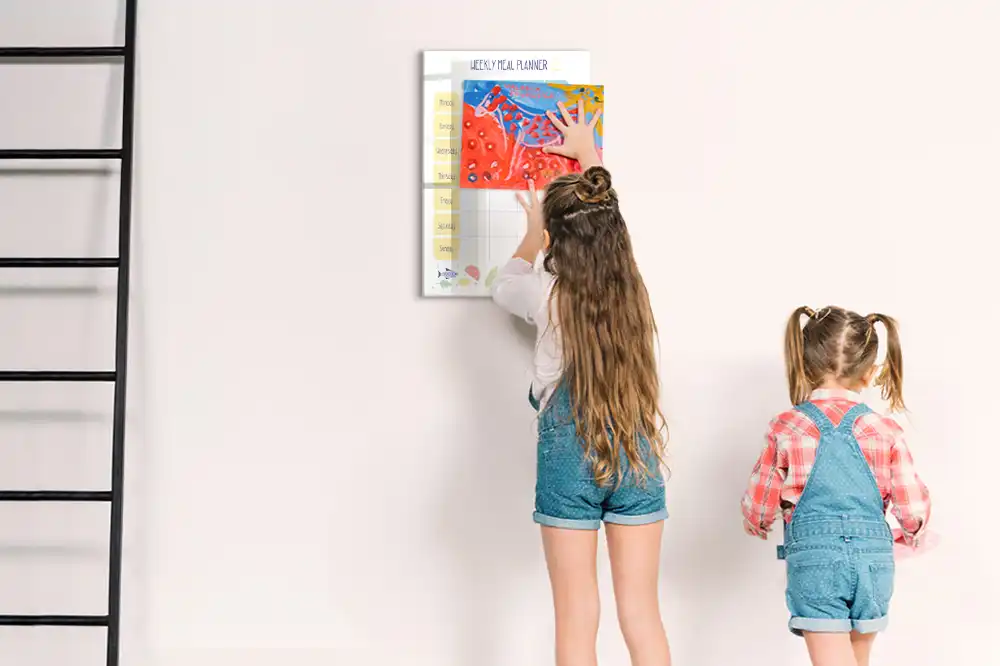 Tableau blanc magnétique hebdomadaire effaçable à sec