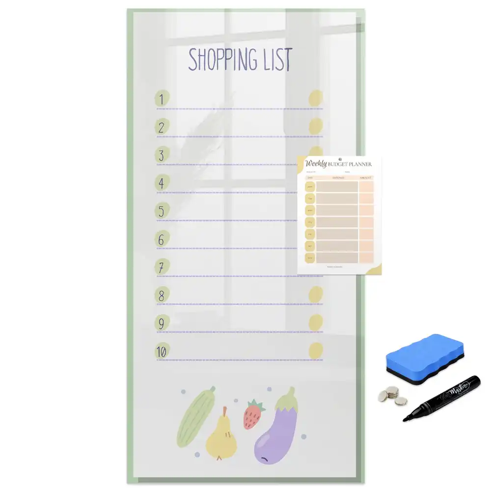 Tableau magnétique effaçable pour liste de courses