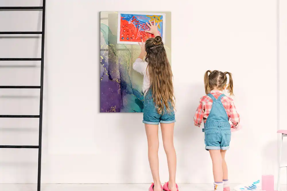 Tableau magnétique pour dessin motif marbre coloré