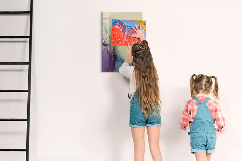 Tableau magnétique pour dessin motif marbre coloré