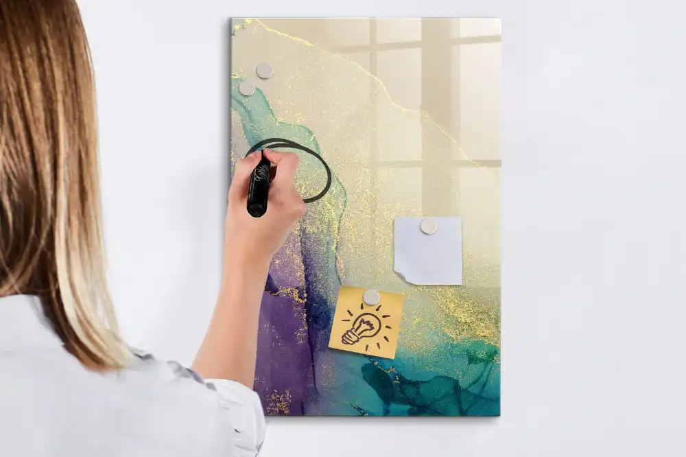 Tableau magnétique pour dessin motif marbre coloré