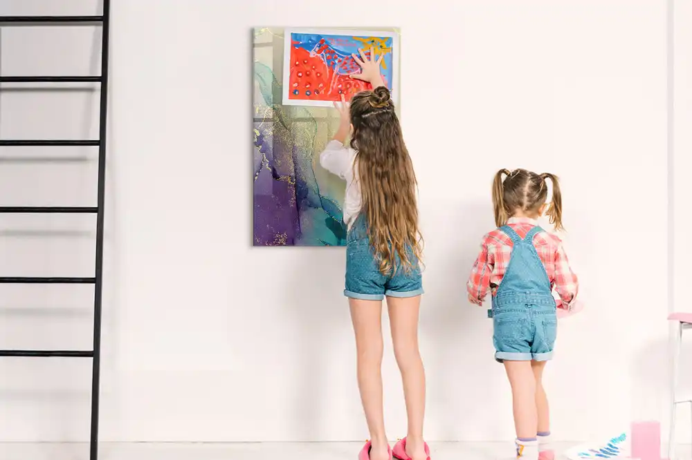 Tableau magnétique pour dessin motif marbre coloré