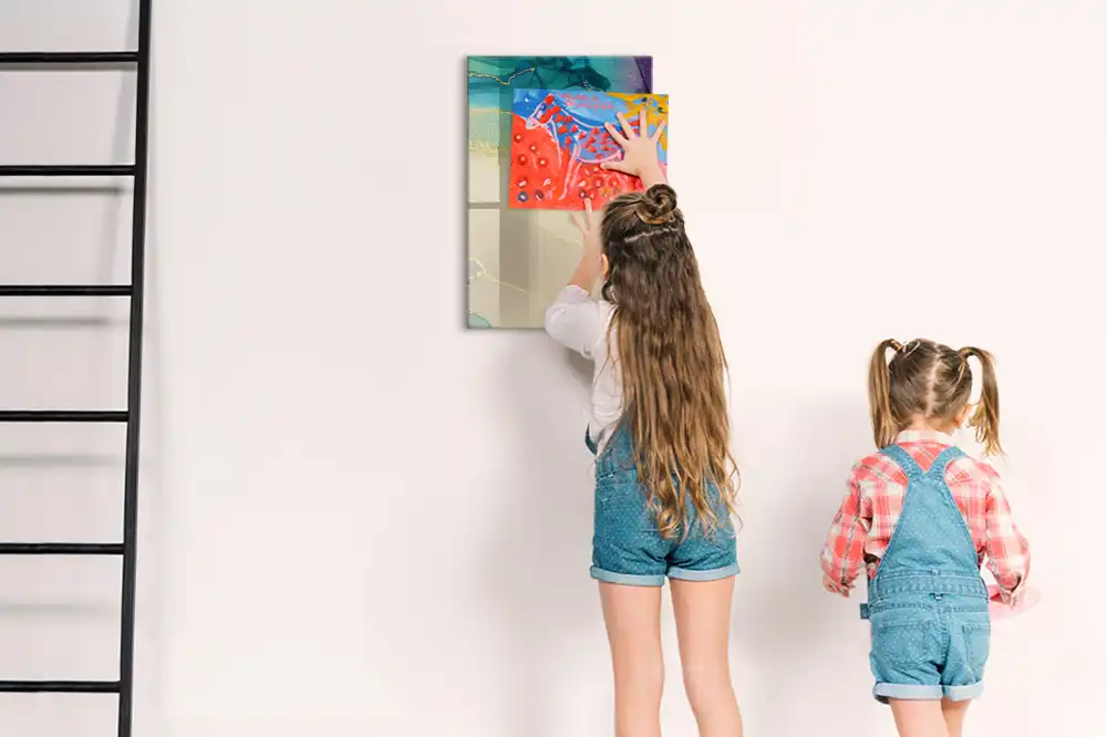 Tableau magnétique avec feutre pierre multicolore