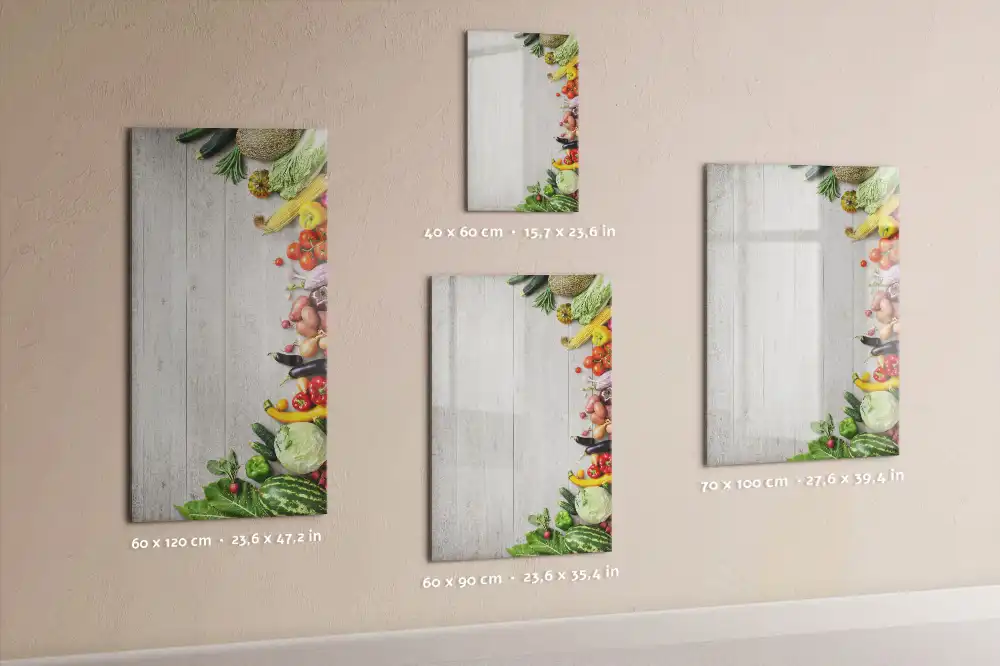 Tableau magnétique pour écriture sur légumes avec support comptoir en bois