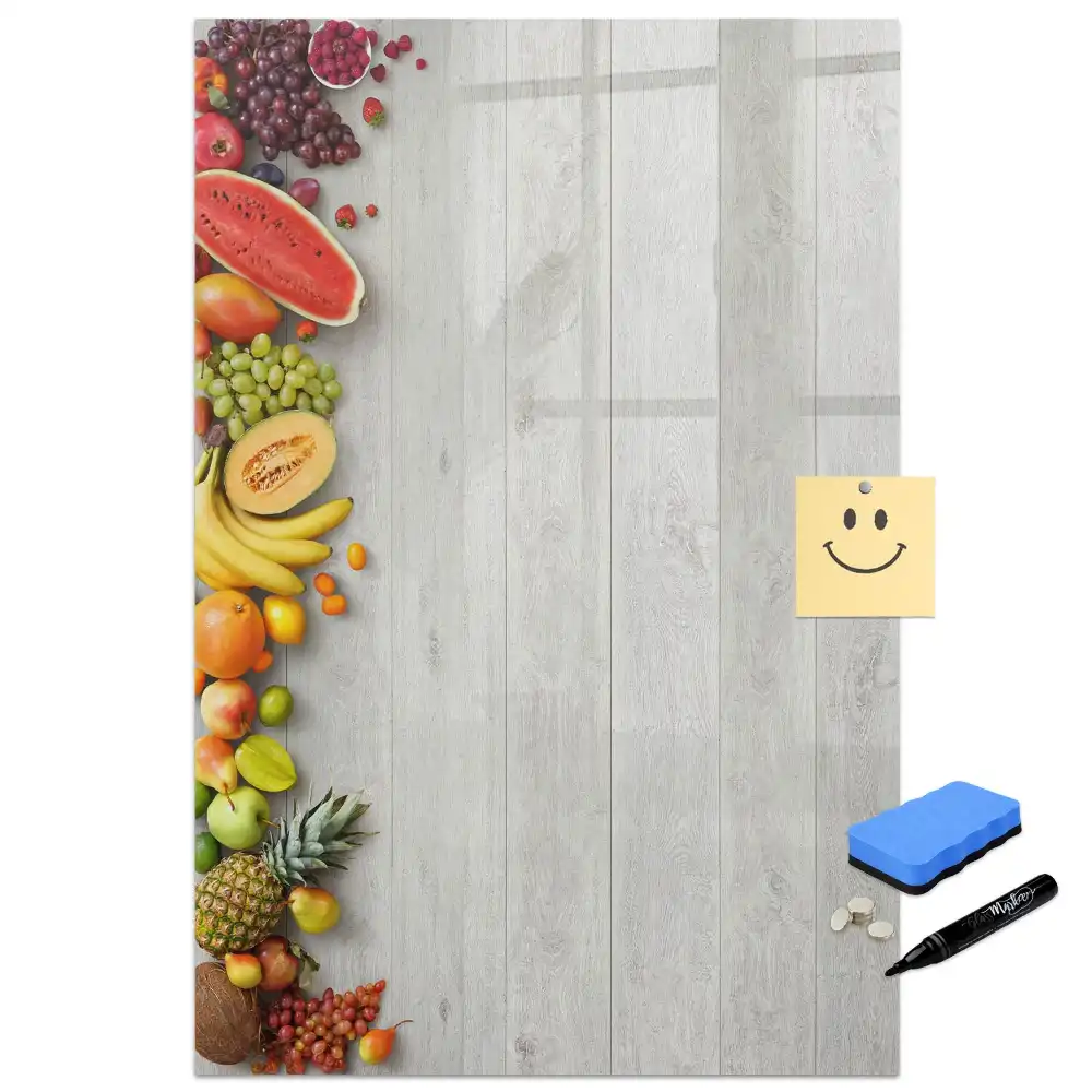 Tableau magnétique pour dessin motif récolte fraîche sur bois