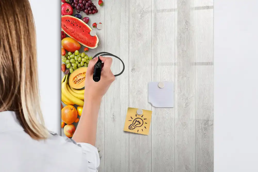 Tableau magnétique pour dessin motif récolte fraîche sur bois