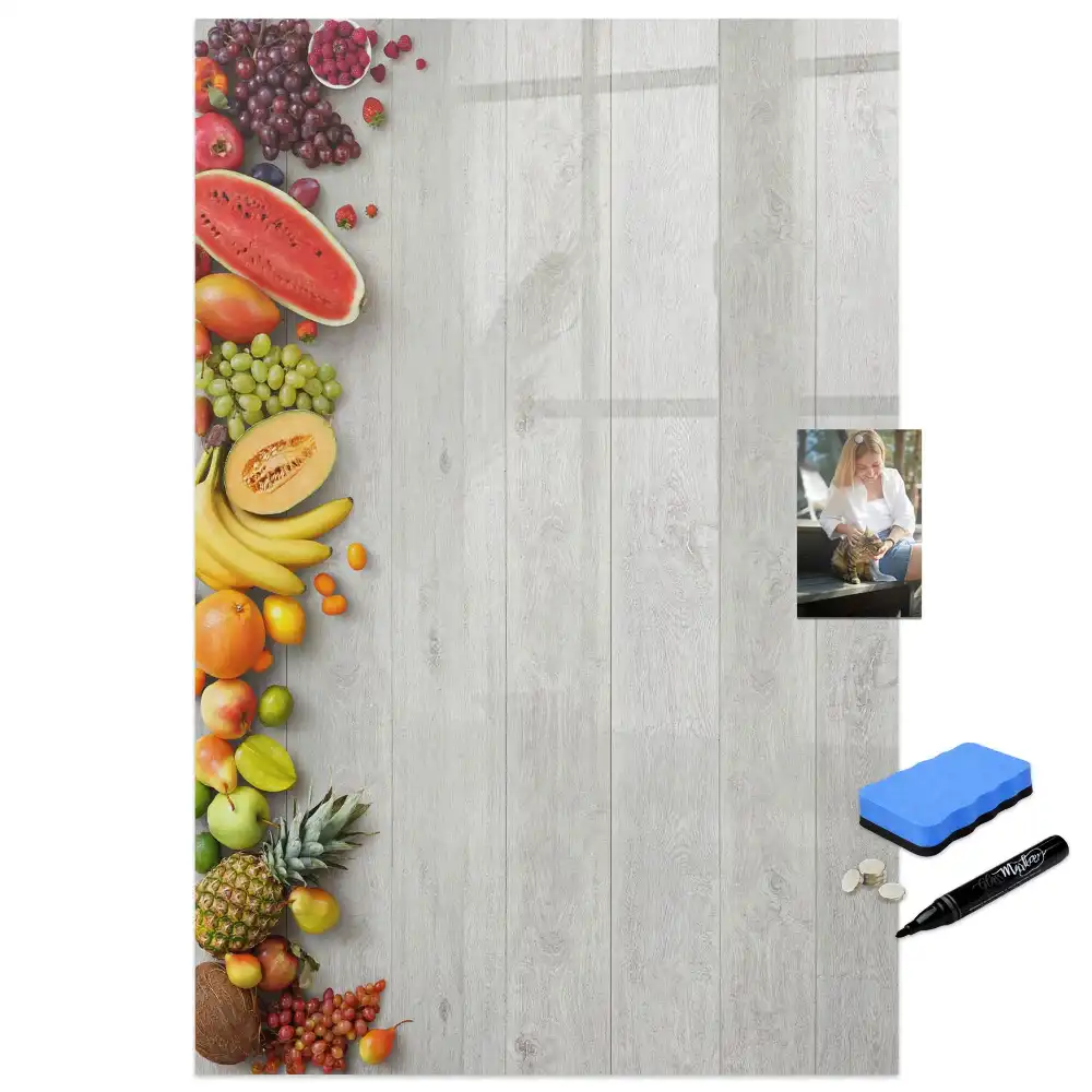 Tableau magnétique pour dessin motif récolte fraîche sur bois