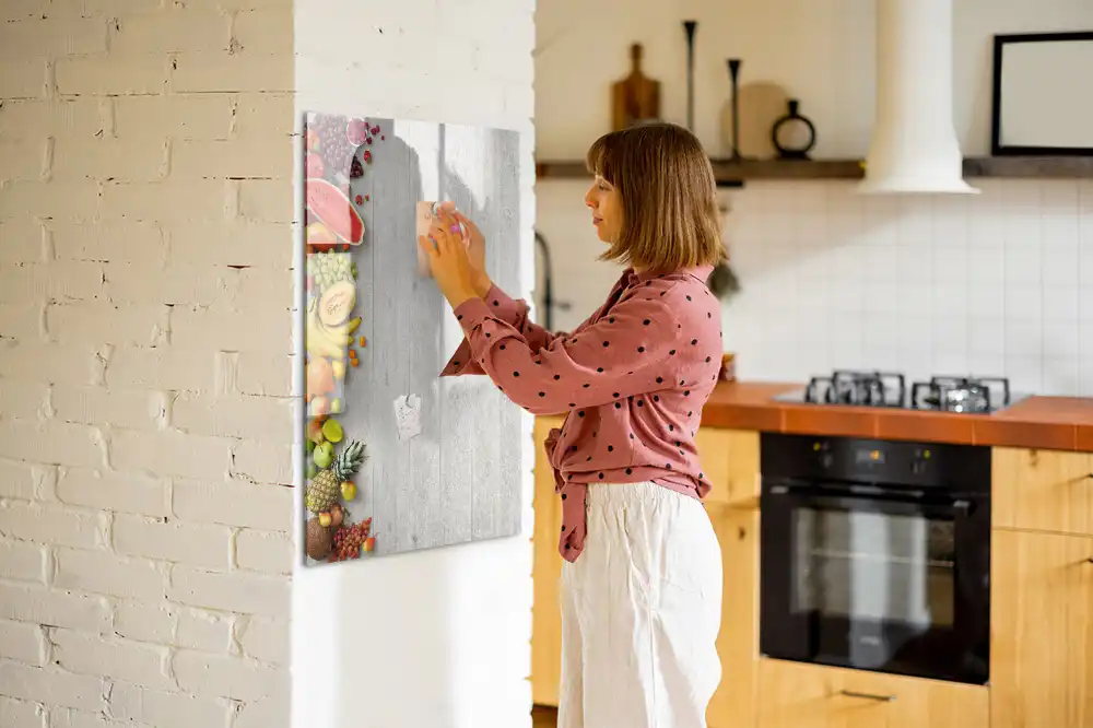 Tableau magnétique pour dessin motif récolte fraîche sur bois