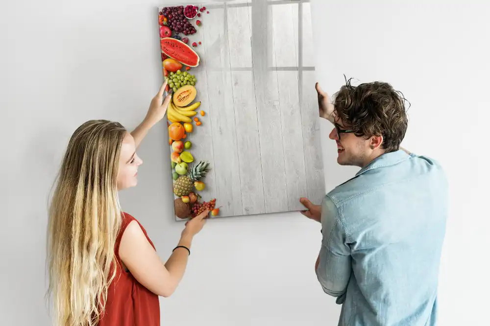 Tableau magnétique pour dessin motif récolte fraîche sur bois