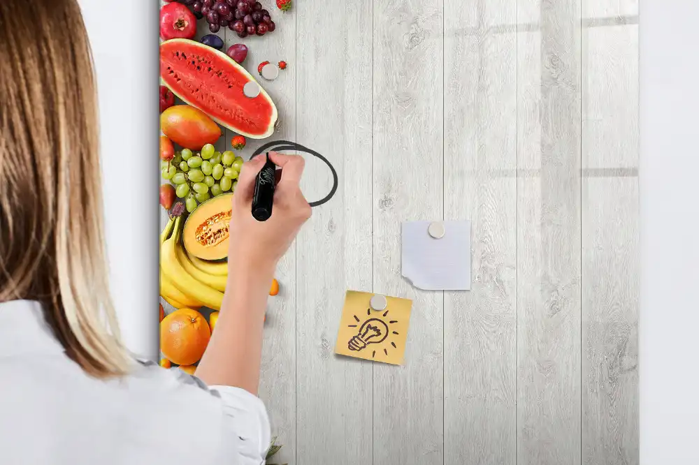 Tableau magnétique pour dessin motif récolte fraîche sur bois