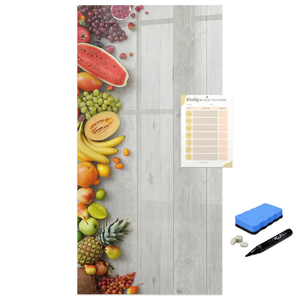 Tableau magnétique pour dessin motif récolte fraîche sur bois