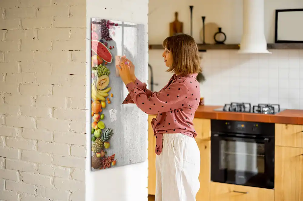 Tableau magnétique pour dessin motif récolte fraîche sur bois