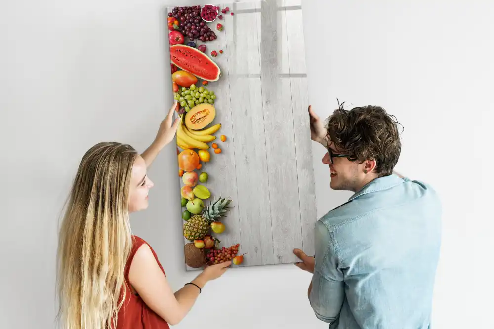 Tableau magnétique pour dessin motif récolte fraîche sur bois