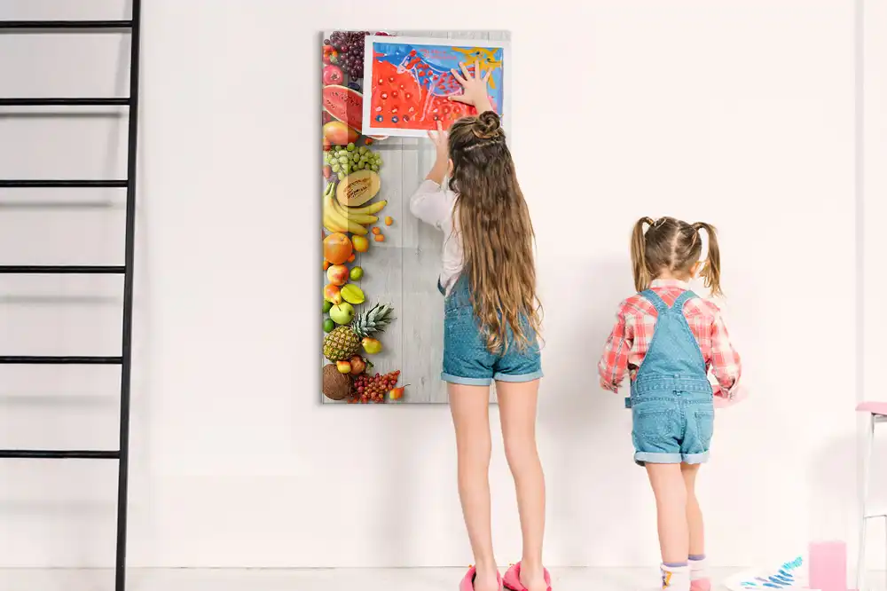 Tableau magnétique pour dessin motif récolte fraîche sur bois