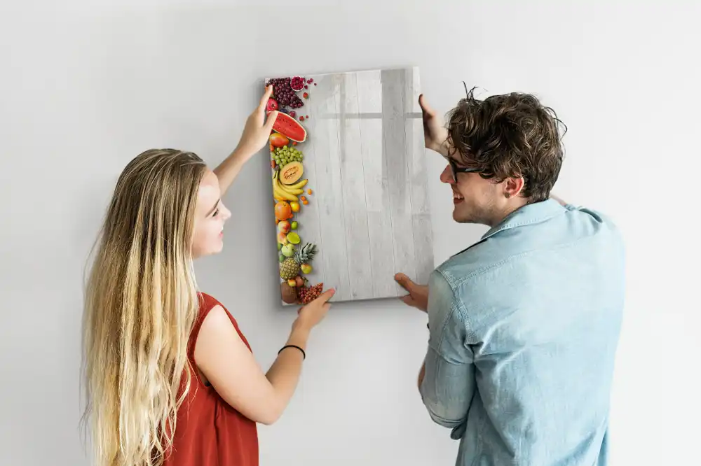 Tableau magnétique pour dessin motif récolte fraîche sur bois