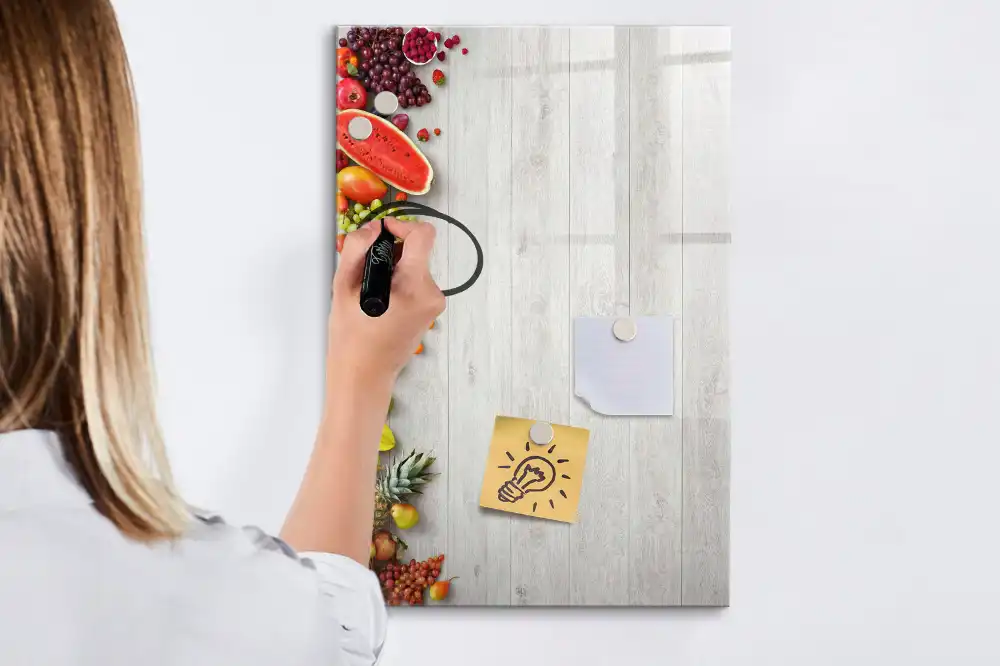 Tableau magnétique pour dessin motif récolte fraîche sur bois